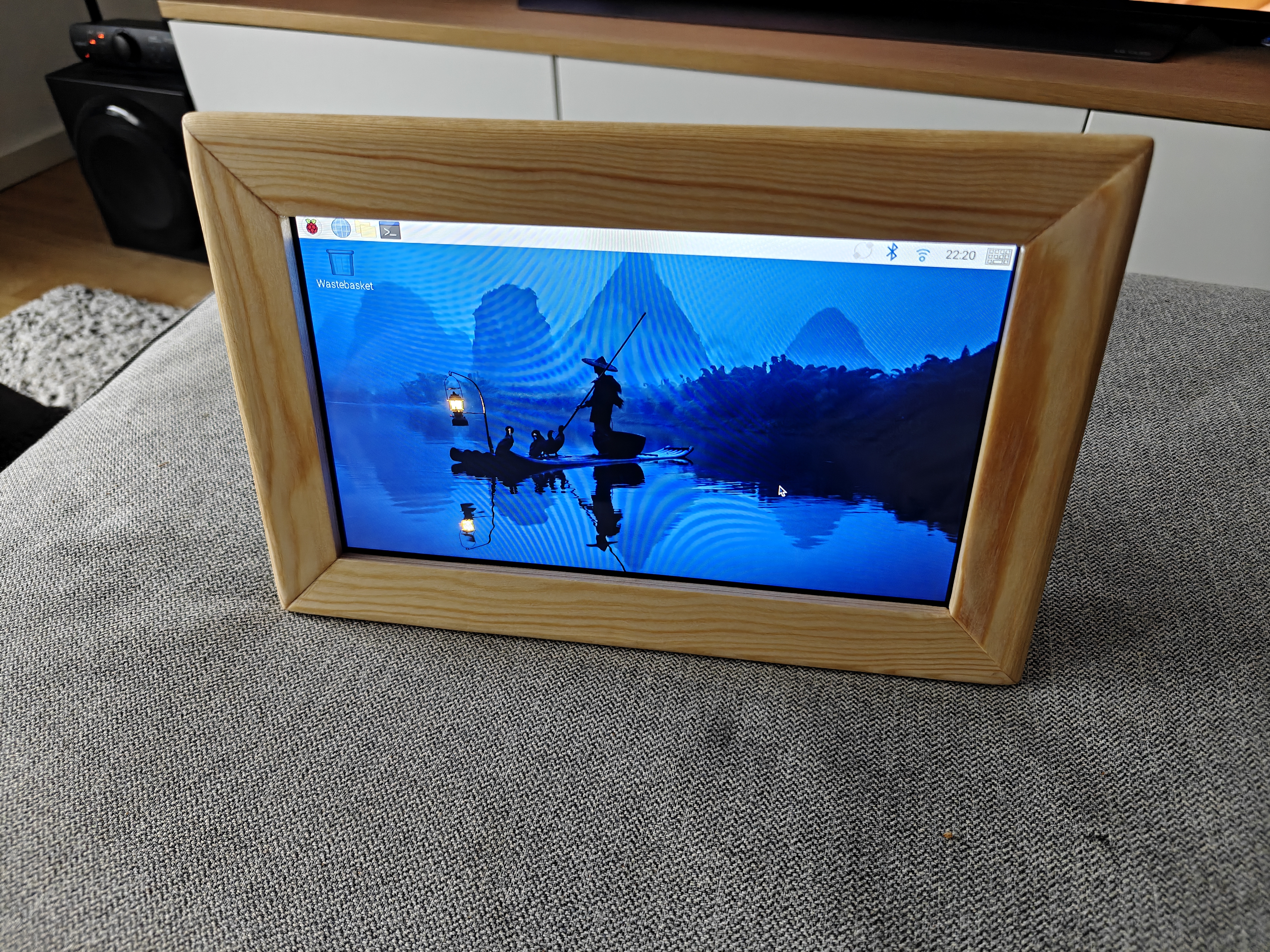 Dry-fit of the 3D Printed electronics housing mounted to the frame, from the front