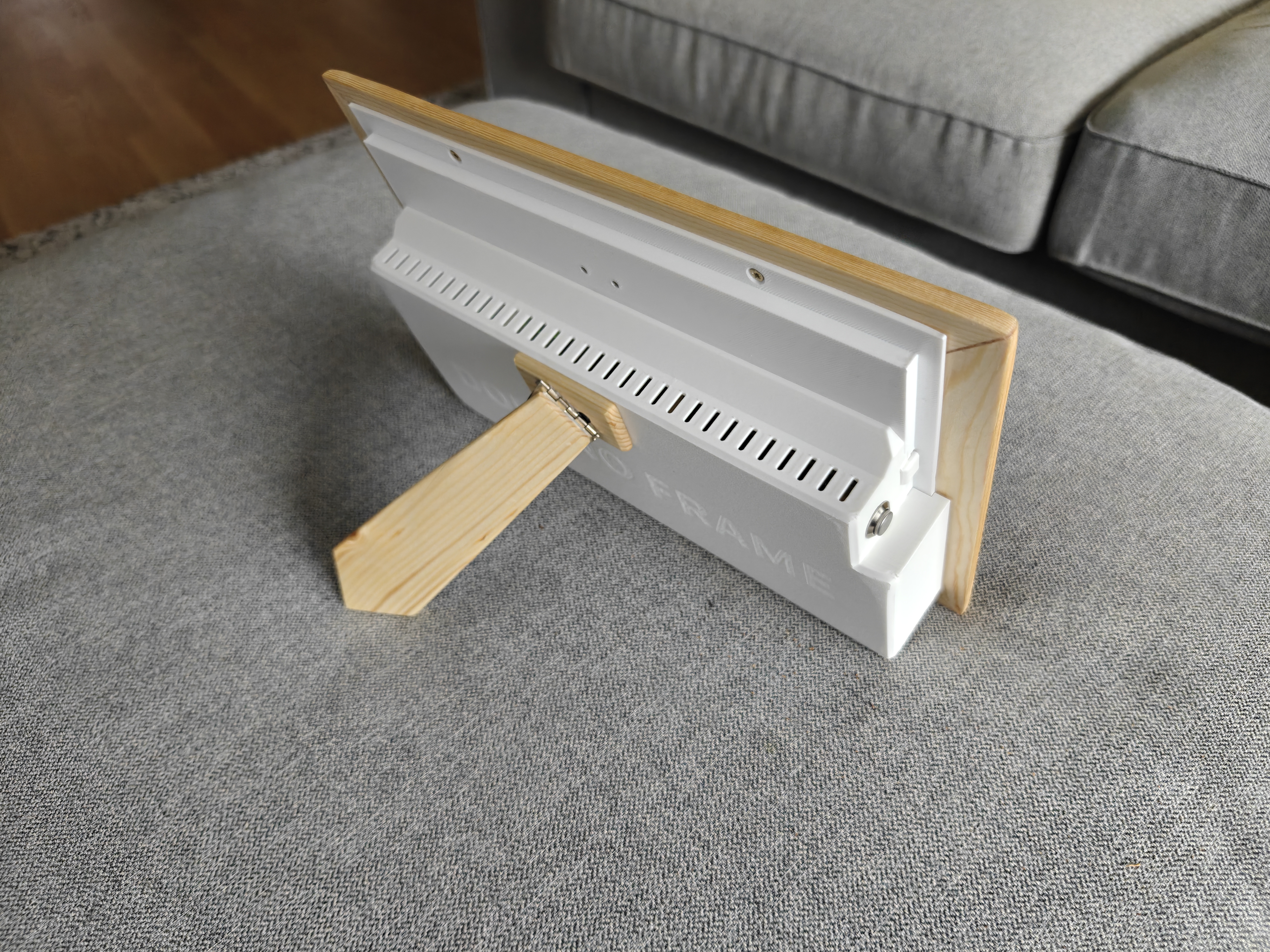Dry-fit of the 3D Printed electronics housing mounted to the frame, from behind