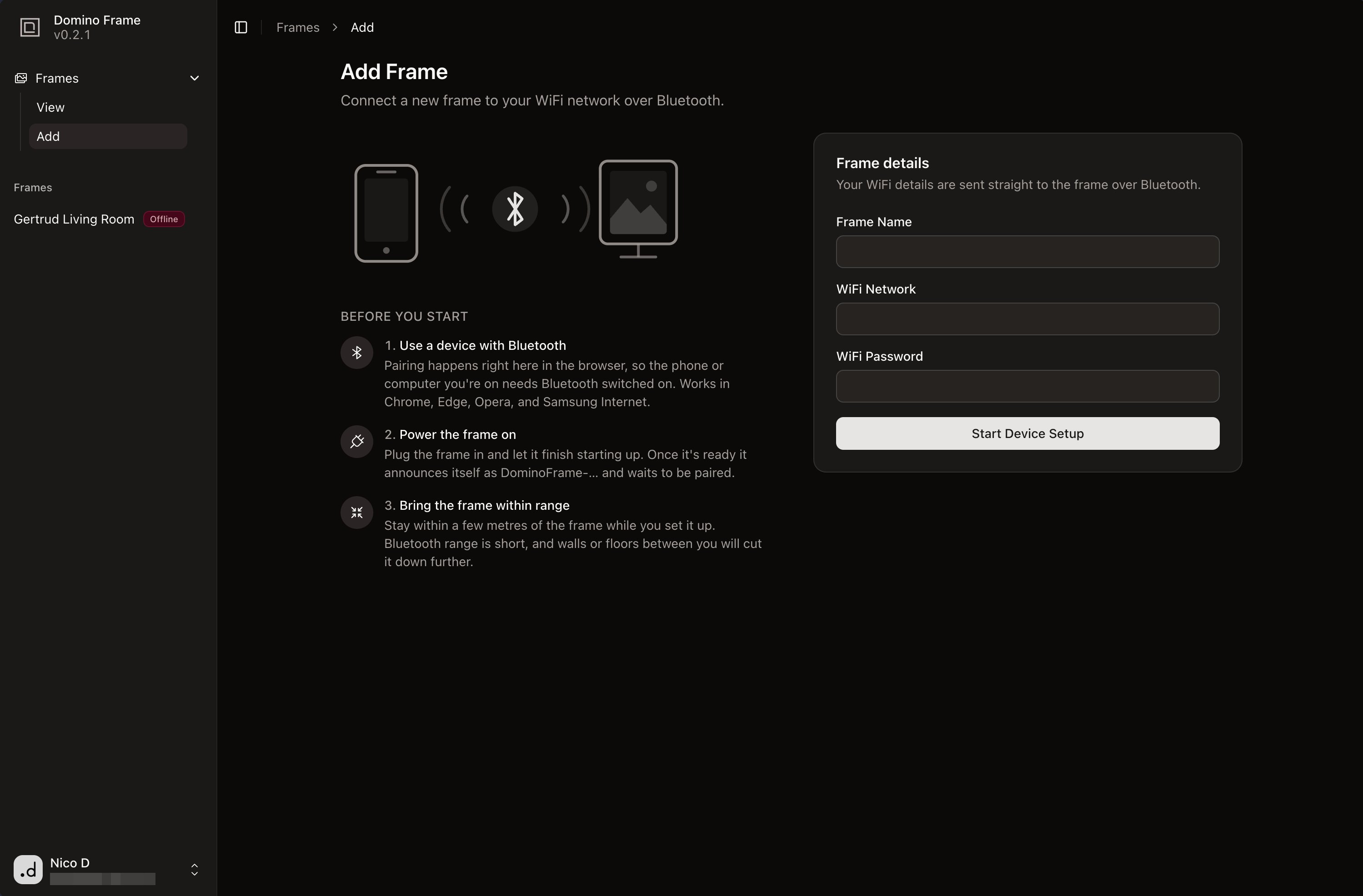 Web app new frame on-boarding empty state