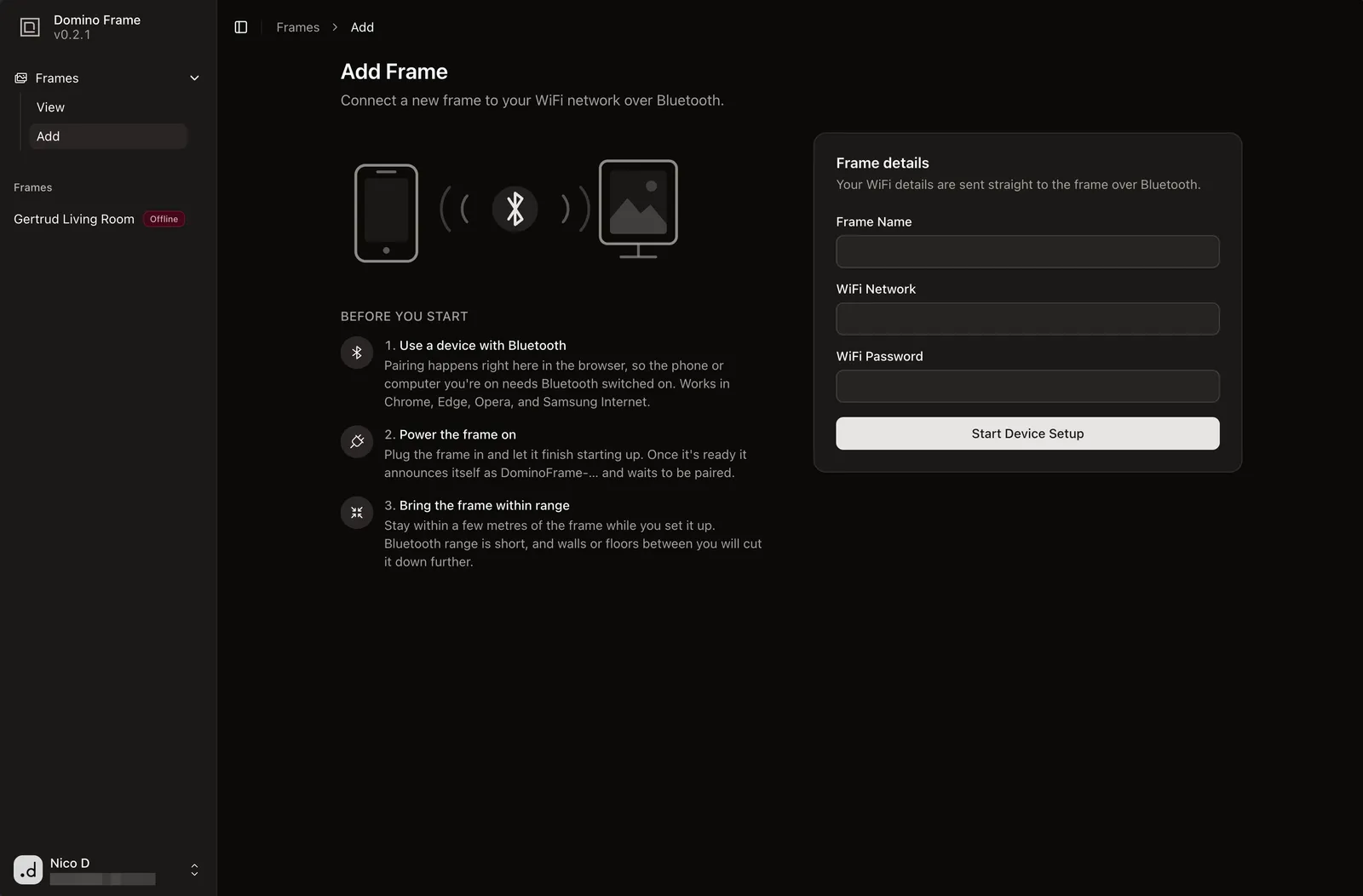 Web app new frame on-boarding empty state