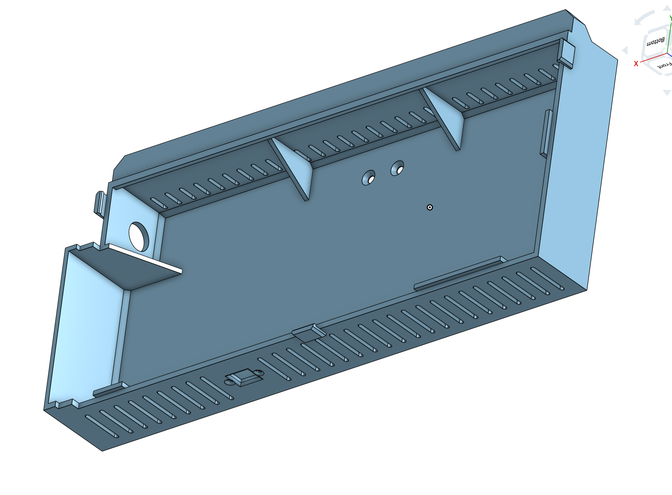 OnShape screenshot of the inside of the electronics cover